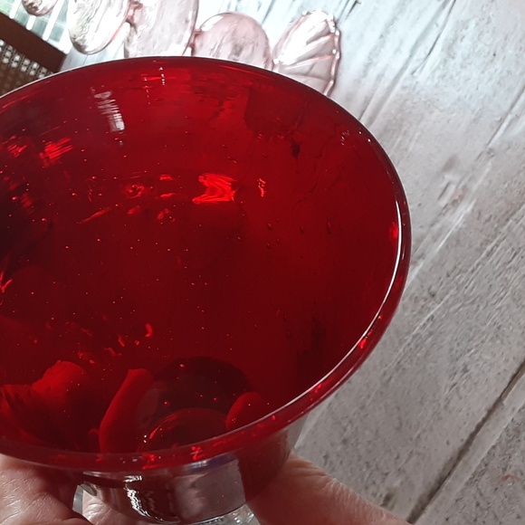 ARTLAND IRIS RUBY WATER GOBLET  1990's Blown Glass - Picture 6 of 7